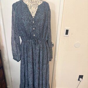 NWT Lucky Brand Maxi Chiffon Dress